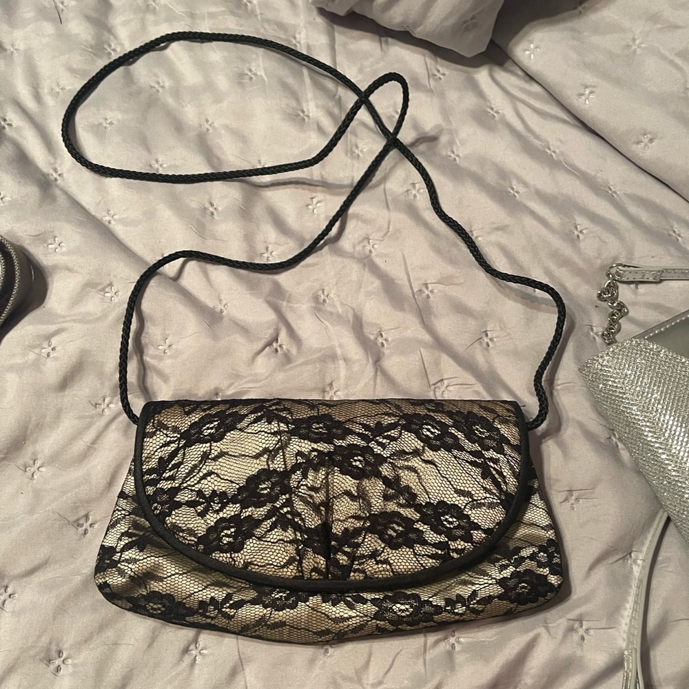 Black lace dressy purse new without tags